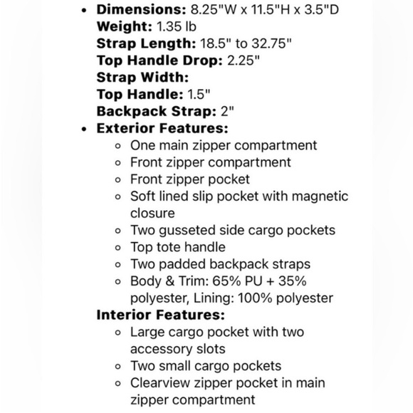 NWT Lug Volley Mini Matte Luxe Vegan Leather Backpack *Banana - Picture 7 of 7